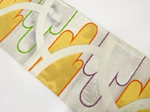 アンティーク　変わり青海波にヱ霞模様織り出し袋帯（材料）